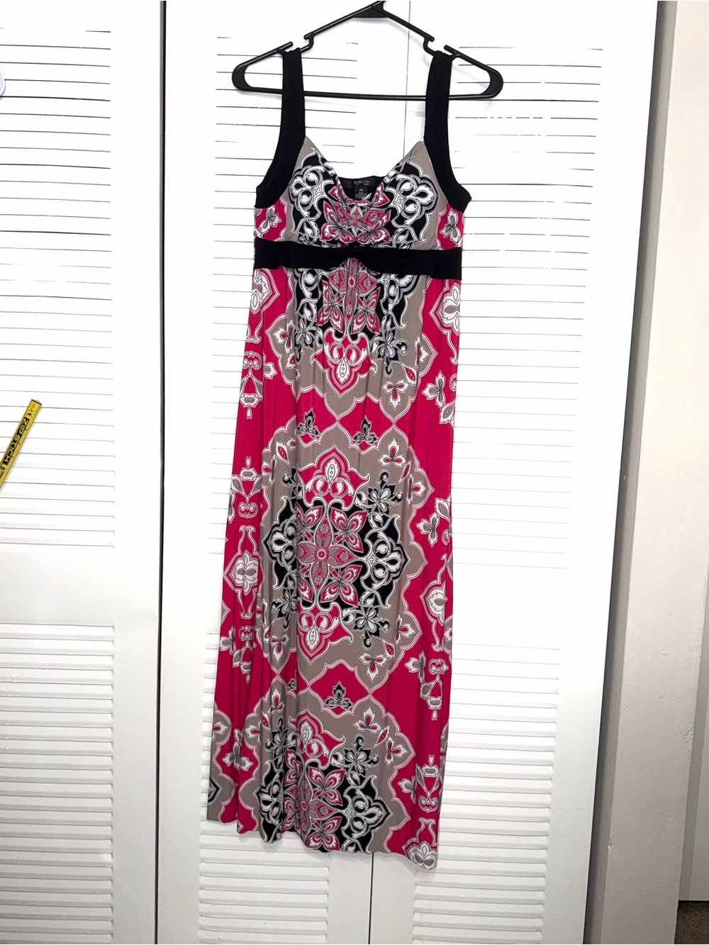 Y2K Paisley Women’s Empire Waist Damask Downtown Girl Maxi Dress Petite M